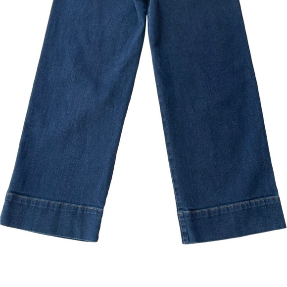 Loft Women’s High Waisted Wide Leg Jeans Size 00/24 Dark Indigo Wash - Picture 5 of 12